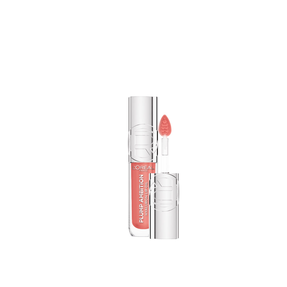 L’Oréal Paris Plump Ambition Hyaluron Lip Oil, 24HR Hydration and Volumizing Shine