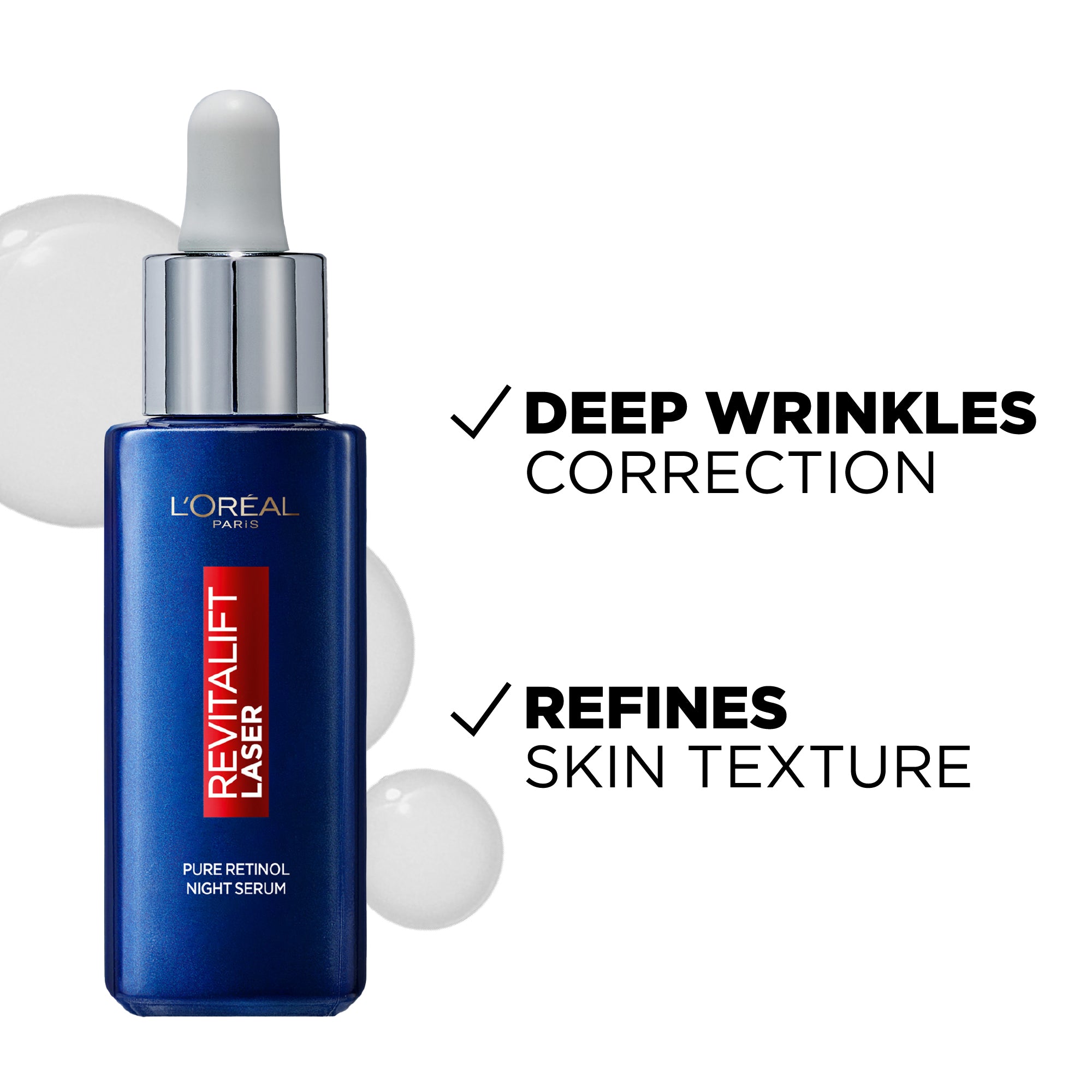 L'Oreal Paris Revitalift Retinol Night Serum For Face, With 0.2% Pure Retinol, Moisturizes Skin and Eliminates Deep Wrinkles, For All Skin Types