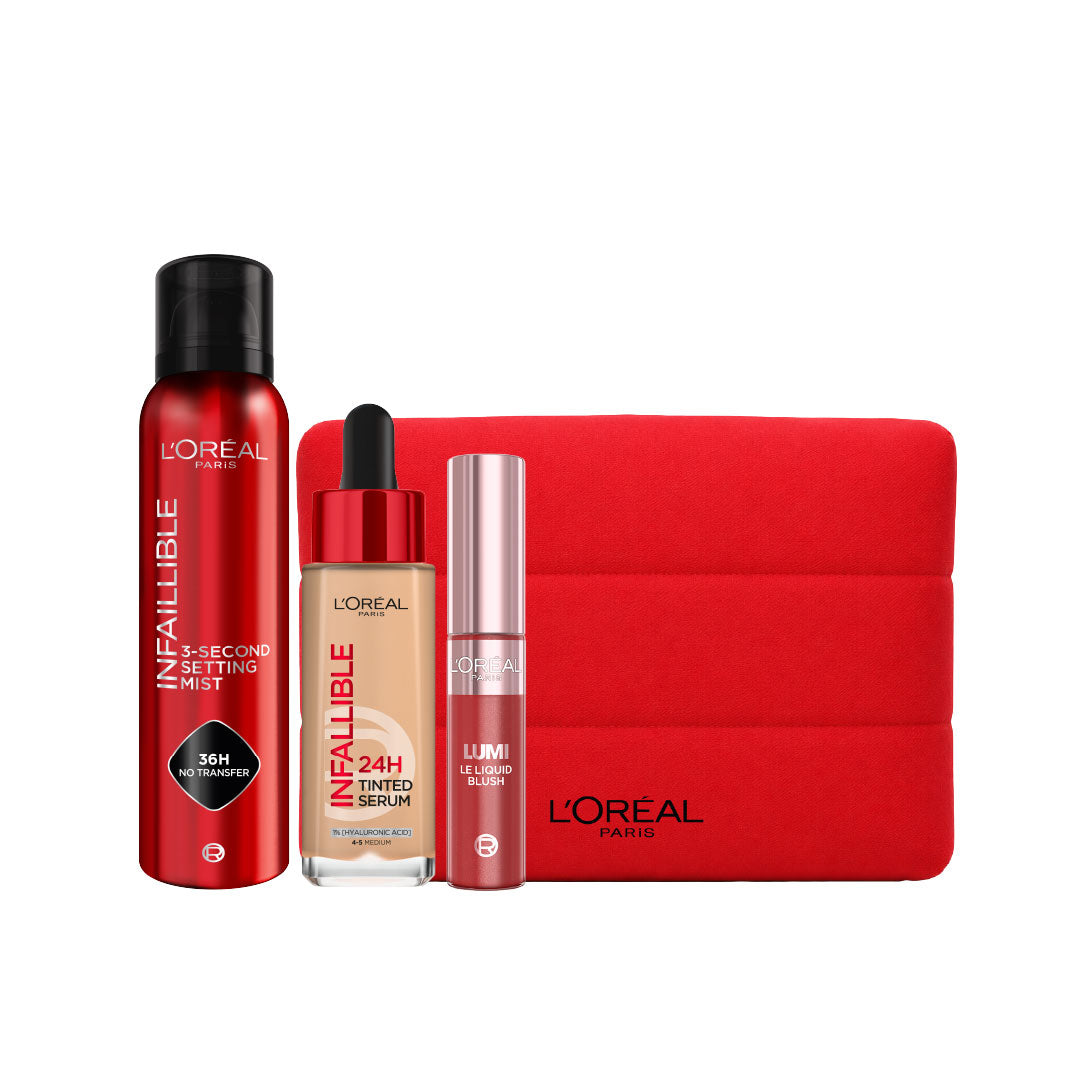 Infallible 3 Seconds Makeup Setting Mist &  Infaillible 24H Power Glow Loose Powder & Lumi Le Liquid Blush Trio