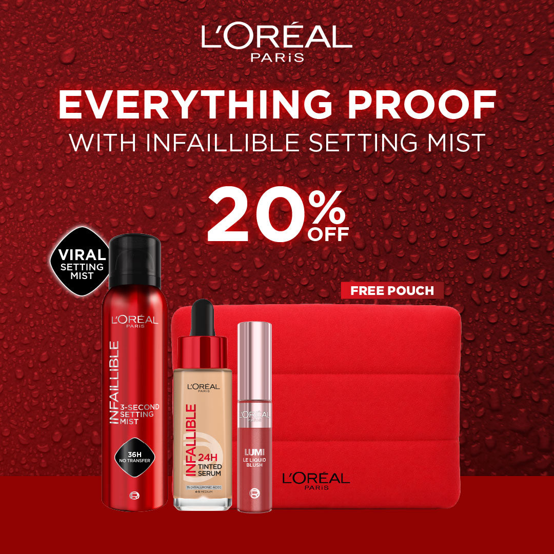 Infallible 3 Seconds Makeup Setting Mist &  Infaillible 24H Power Glow Loose Powder & Lumi Le Liquid Blush Trio