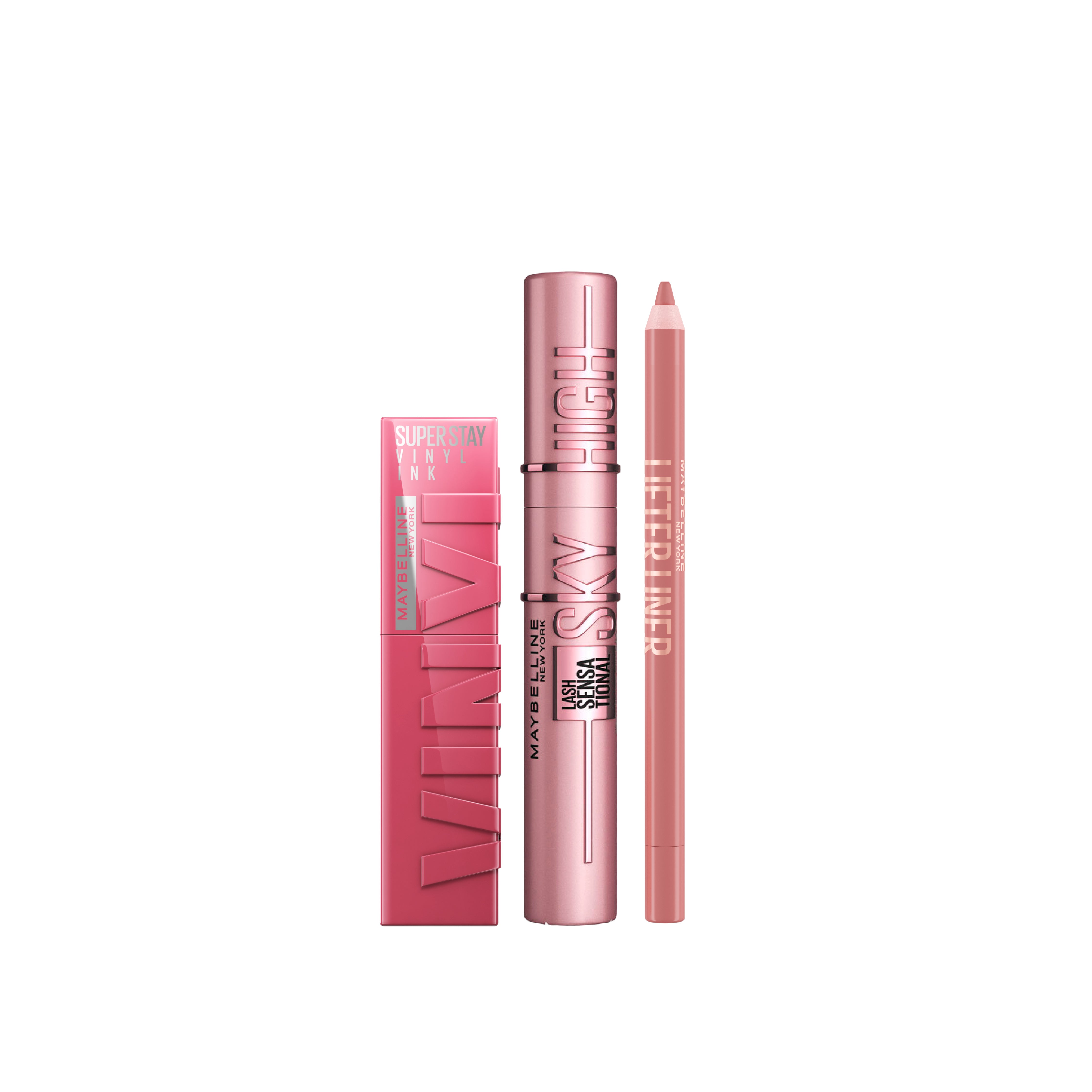 Lash Sensational Sky High Mascara & Super Stay Vinyl Ink & Lifter Liner Lip Liner Pencil Trio
