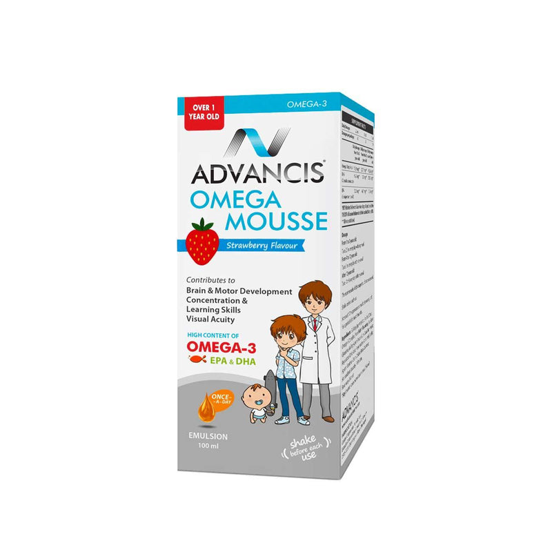 Advancis Omega Mousse for Children - Strawberry Flavor - Skin Society {{ shop.address.country }}