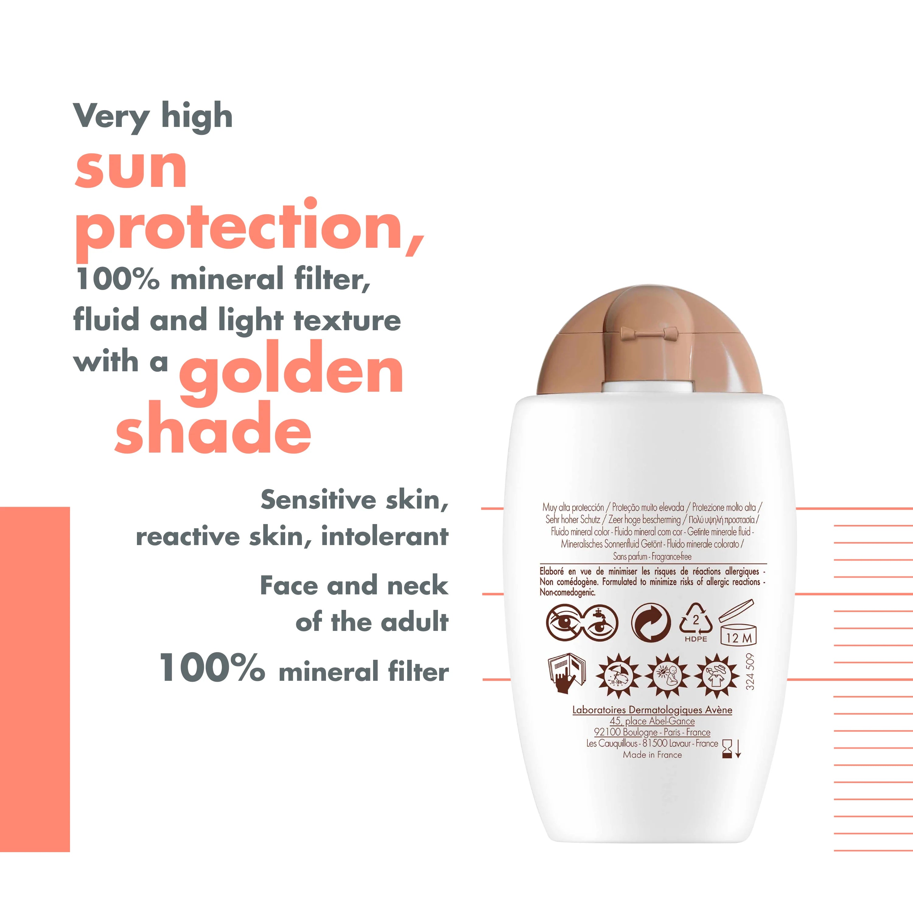 Tinted Mineral Fluid Very High Protection SPF50+