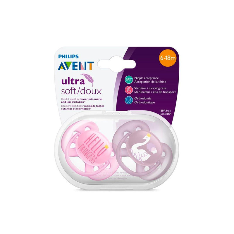 Avent Ultra Soft Soother 6-18M - Pack of 2 - Skin Society {{ shop.address.country }}
