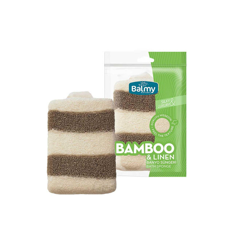 Balmy Naturel Bamboo Linen Bath Sponge - Skin Society {{ shop.address.country }}