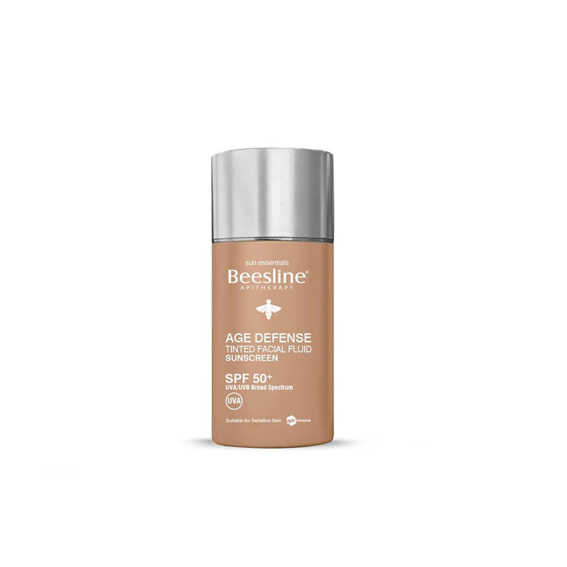 Beesline Age Defense Tinted Facial Fluid Sunscreen SPF 50+ - Skin Society {{ shop.address.country }}