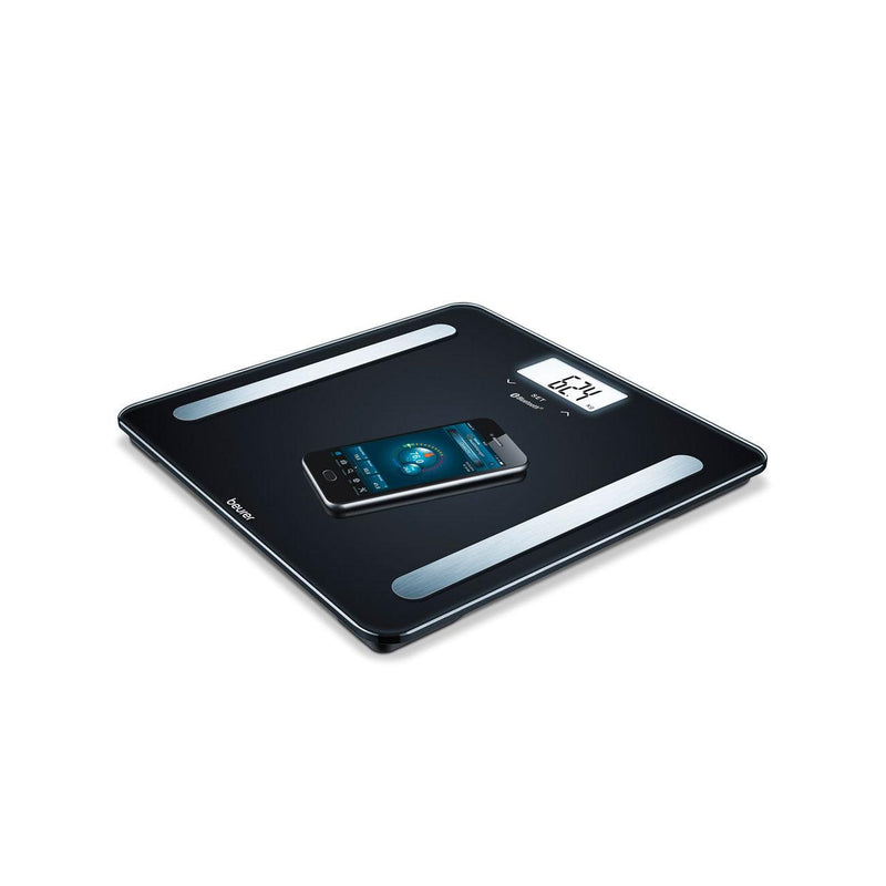 Beurer Health WELLBEING DIAGNOSTIC BATHROOM SCALE BLACK *BF600 - Skin Society {{ shop.address.country }}