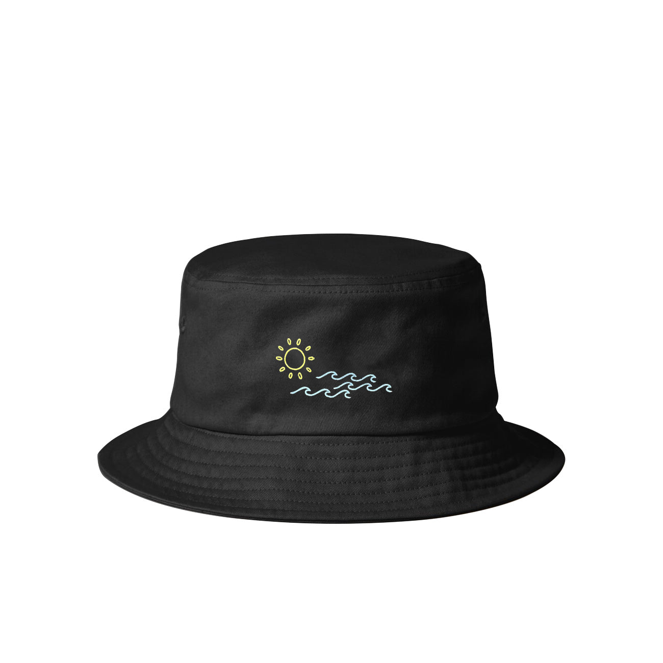 black bucket hat