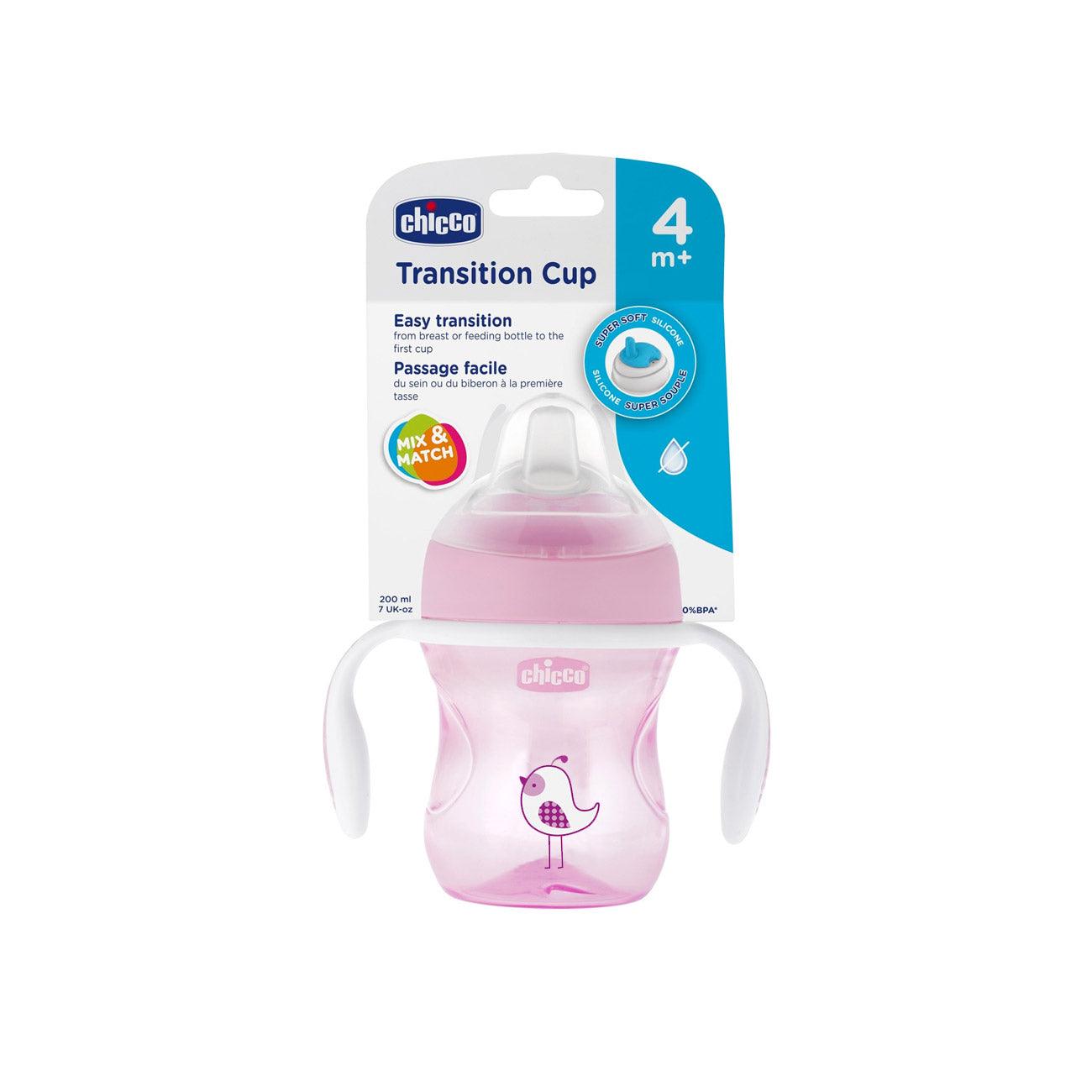 Chicco Silicone Spout Transition Cup 4M+ Pink - Skin Society {{ shop.address.country }}