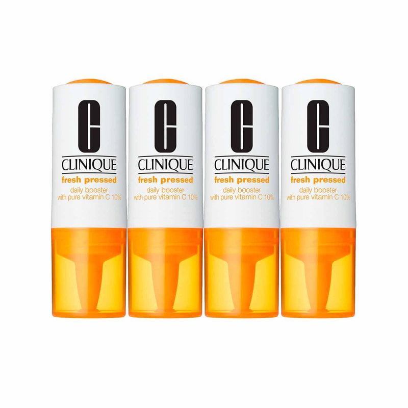 Clinique Fresh Pressed Daily Booster with Pure Vitamins C 10% for All Skin Types - Pack of 4 x 8.5ml - Skin Society {{ shop.address.country }}