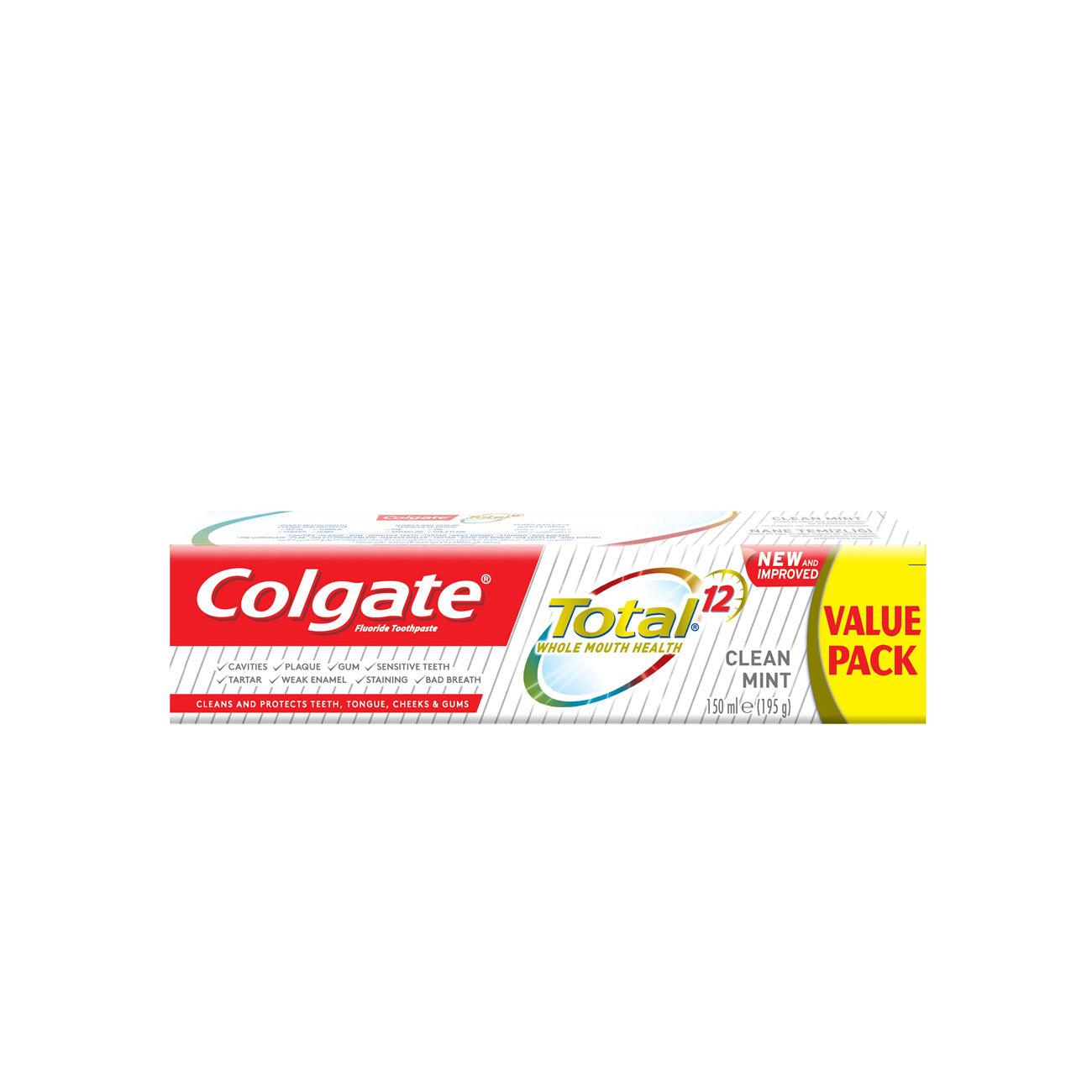 Colgate Total 12 Clean Mint Fluoride Toothpaste 150ml - Skin Society {{ shop.address.country }}