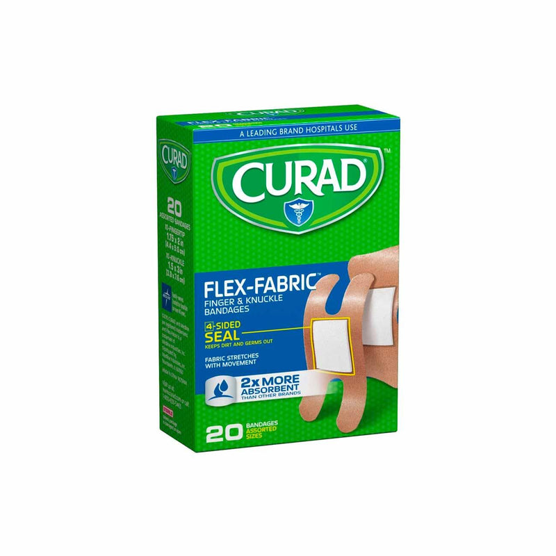 Curad Flex-Fabric Finger & Knuckle Bandages - Box of 20 - Skin Society {{ shop.address.country }}