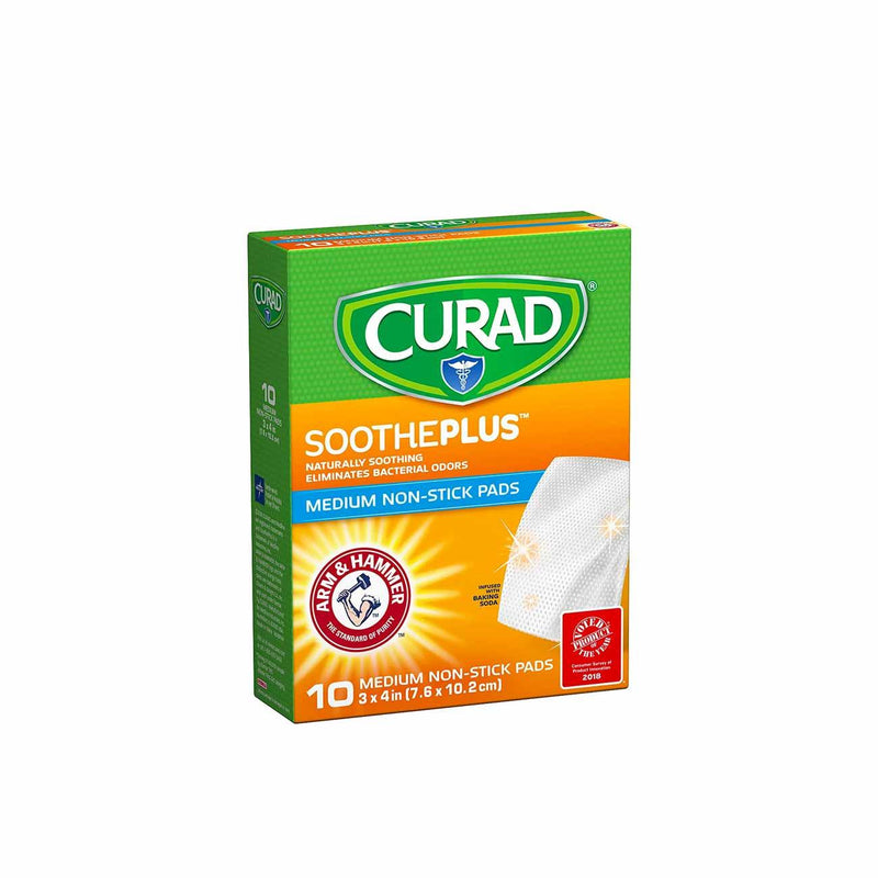 Curad SoothePlus Medium Non-Stick Pads - Box of 10 - Skin Society {{ shop.address.country }}