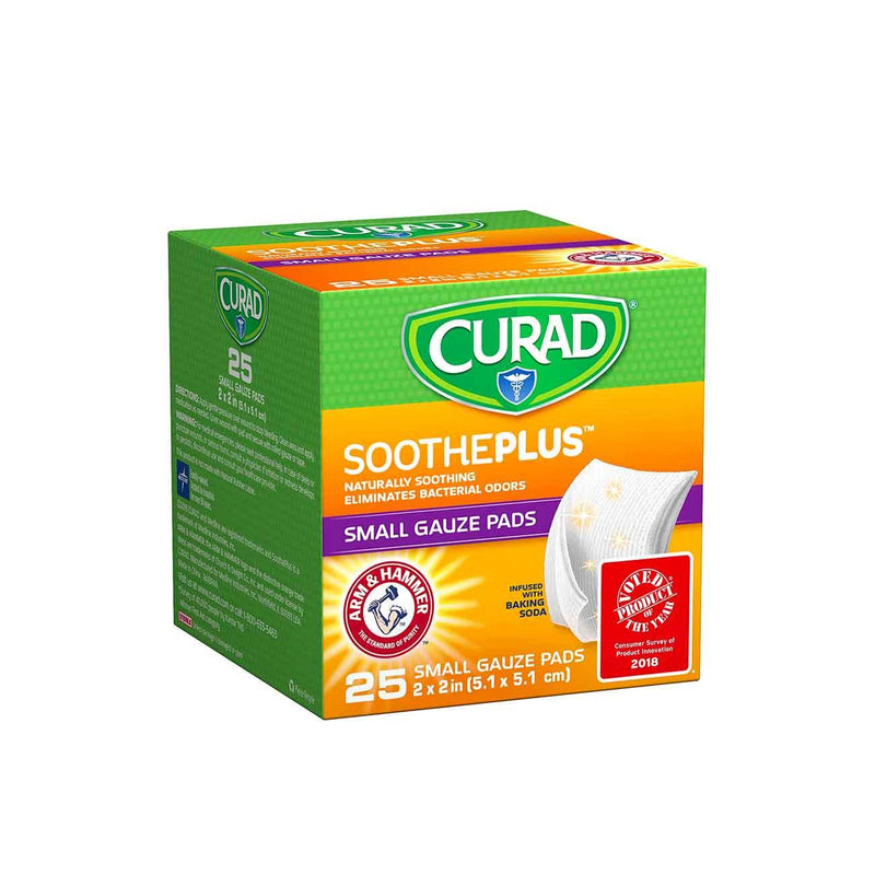 Curad SoothePlus Small Gauze Pads - Pack of 25 - Skin Society {{ shop.address.country }}