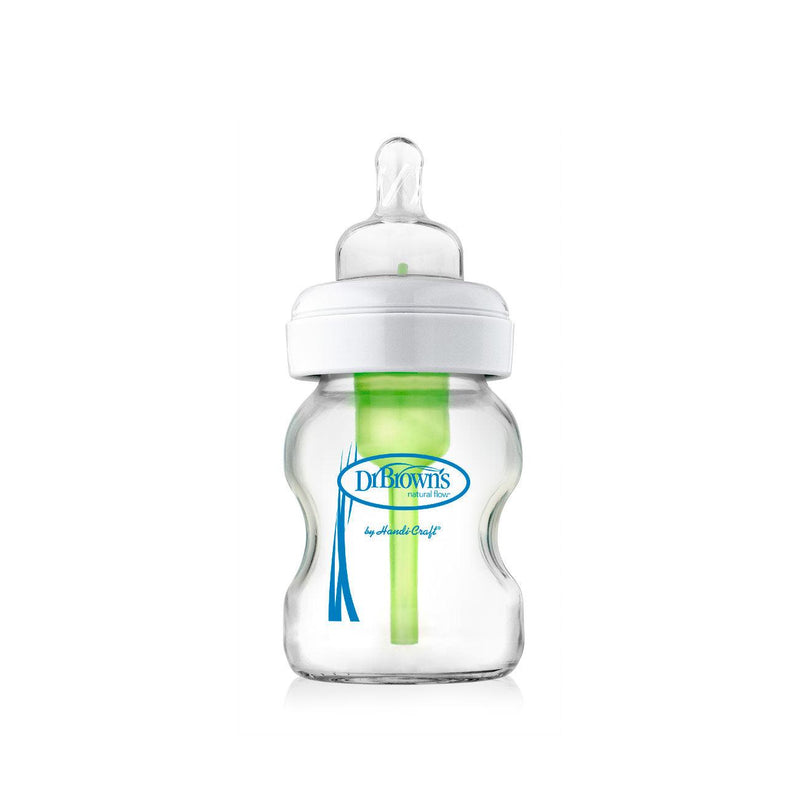 Dr. Brown's Options+ Anti-Colic Wide-Neck Glass Baby Bottle - Skin Society {{ shop.address.country }}
