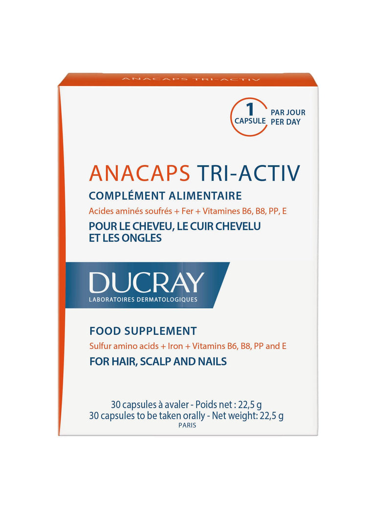 Ducray Anacaps Tri-Activ Food Supplement for Hair, Scalp and Nails - Skin Society {{ shop.address.country }}