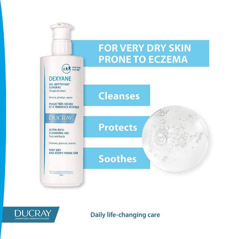 Ducray Dexyane Ultra-Rich Cleansing Gel, Face and Body - Very Dry and Atopy-Prone Skin - Skin Society {{ shop.address.country }}