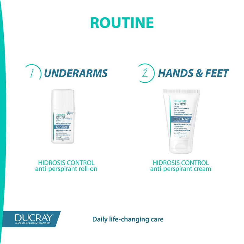 Ducray Hidrosis Control Antiperspirant Cream - Hands & Feet - Skin Society {{ shop.address.country }}