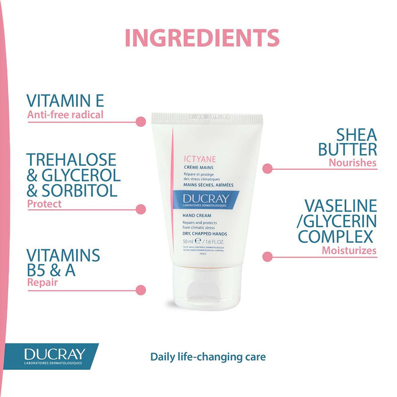 Ducray Ictyane Hand Cream - Dry, Chapped Hands - Skin Society {{ shop.address.country }}