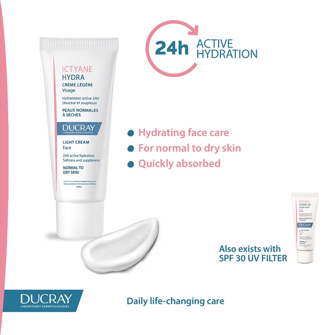 Ducray Ictyane Hydra Light Face Cream - Skin Society {{ shop.address.country }}