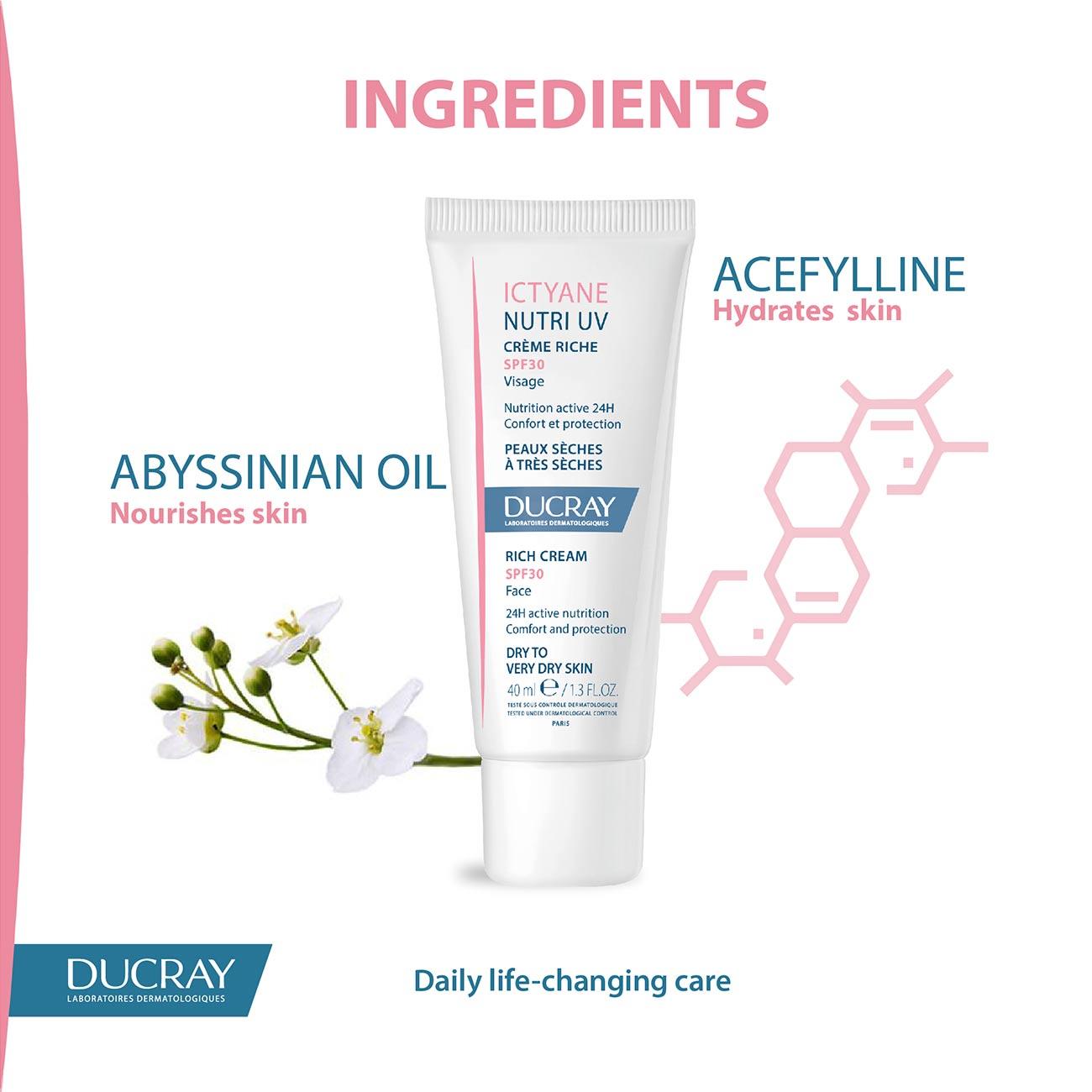 Ducray Ictyane Nutri UV Rich Face Cream SPF30 - Skin Society {{ shop.address.country }}