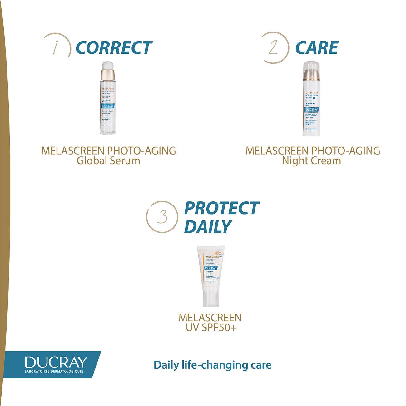 Ducray Melascreen Photo-Aging Global Serum - Brown Spots, Wrinkles - Skin Society {{ shop.address.country }}