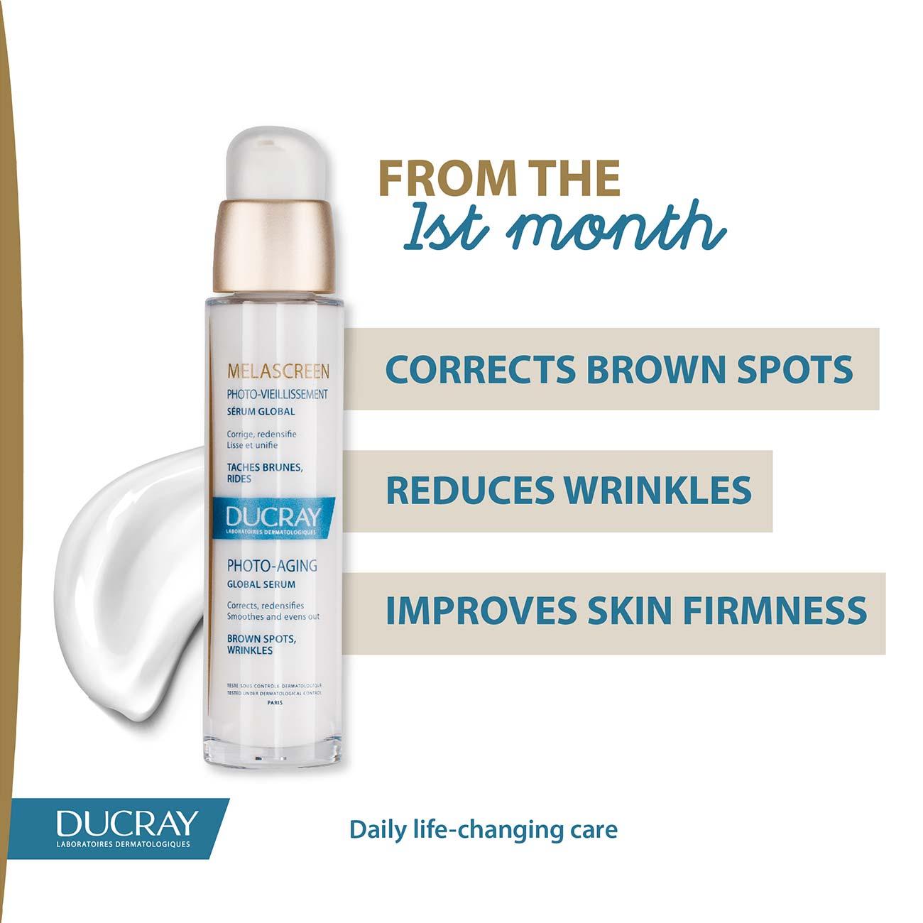 Ducray Melascreen Photo-Aging Global Serum - Brown Spots, Wrinkles - Skin Society {{ shop.address.country }}