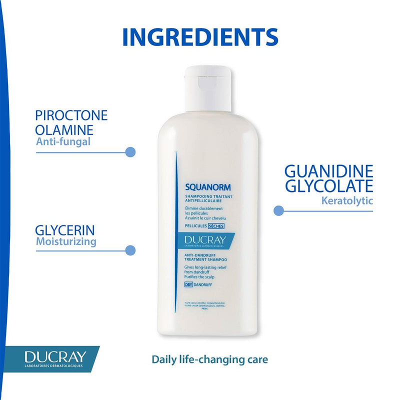 Ducray Squanorm Anti-Dandruff Treatment Shampoo - Dry Dandruff - Skin Society {{ shop.address.country }}