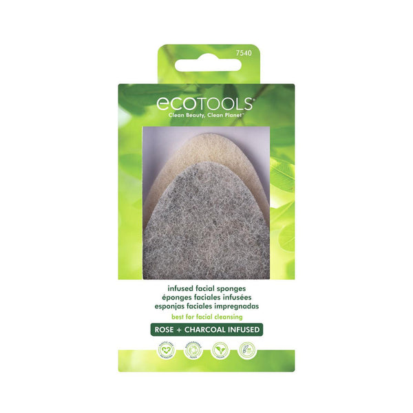 Ecotools Bamboo Charcoal and Rose Petal Infused Facial Sponges - Skin Society {{ shop.address.country }}