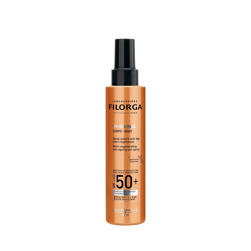 Filorga UV Bronze Body SPF50+ - Nutri Regenerating Anti Ageing Sun Spray - Skin Society {{ shop.address.country }}