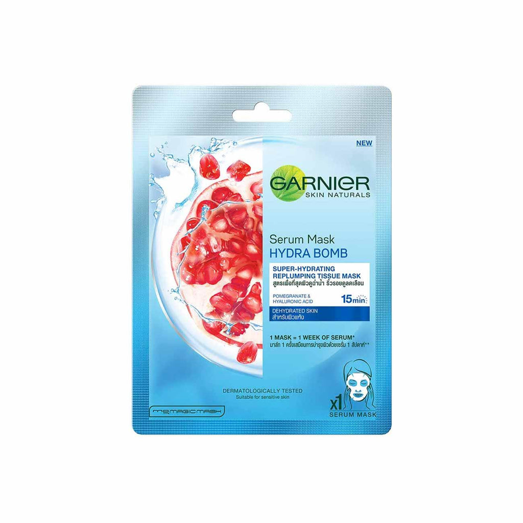 Garnier Hydra Bomb Pomegranate Super-Hydrating & Replumping Tissue Mask for Dehydrated Skin - Skin Society {{ shop.address.country }}