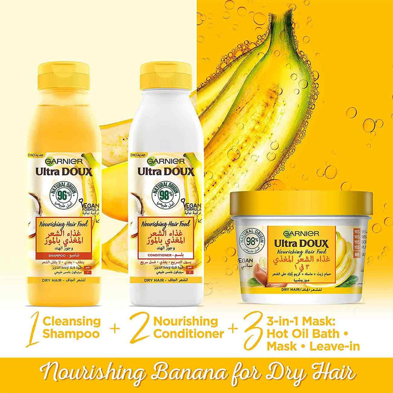 Garnier Ultra Doux Vegan Hair Food Bannana & Shea Conditioner - Skin Society {{ shop.address.country }}