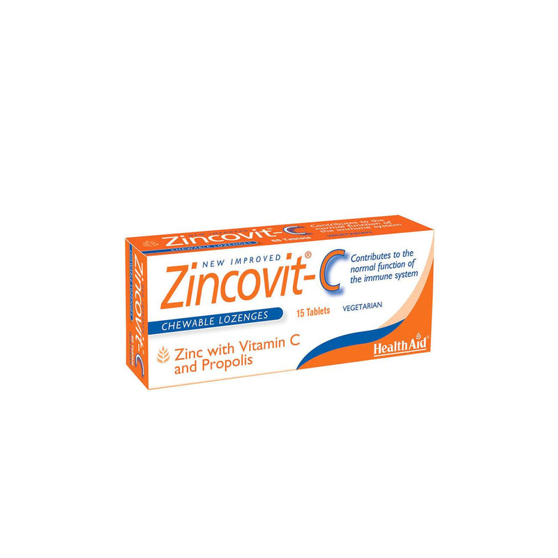 Health Aid Zincovit-C with Vitamin C Zinc and Propolis Chewable Lozenge - Skin Society {{ shop.address.country }}