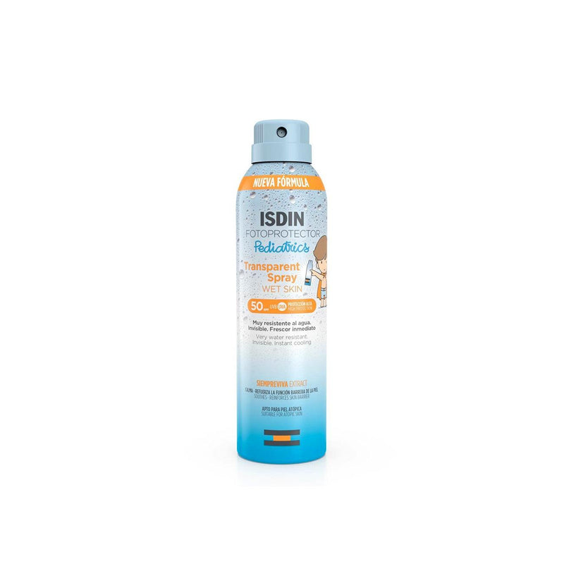 Isdin Fotoprotector Pediatrics Transparent Spray Wet Skin SPF50+ - Skin Society {{ shop.address.country }}