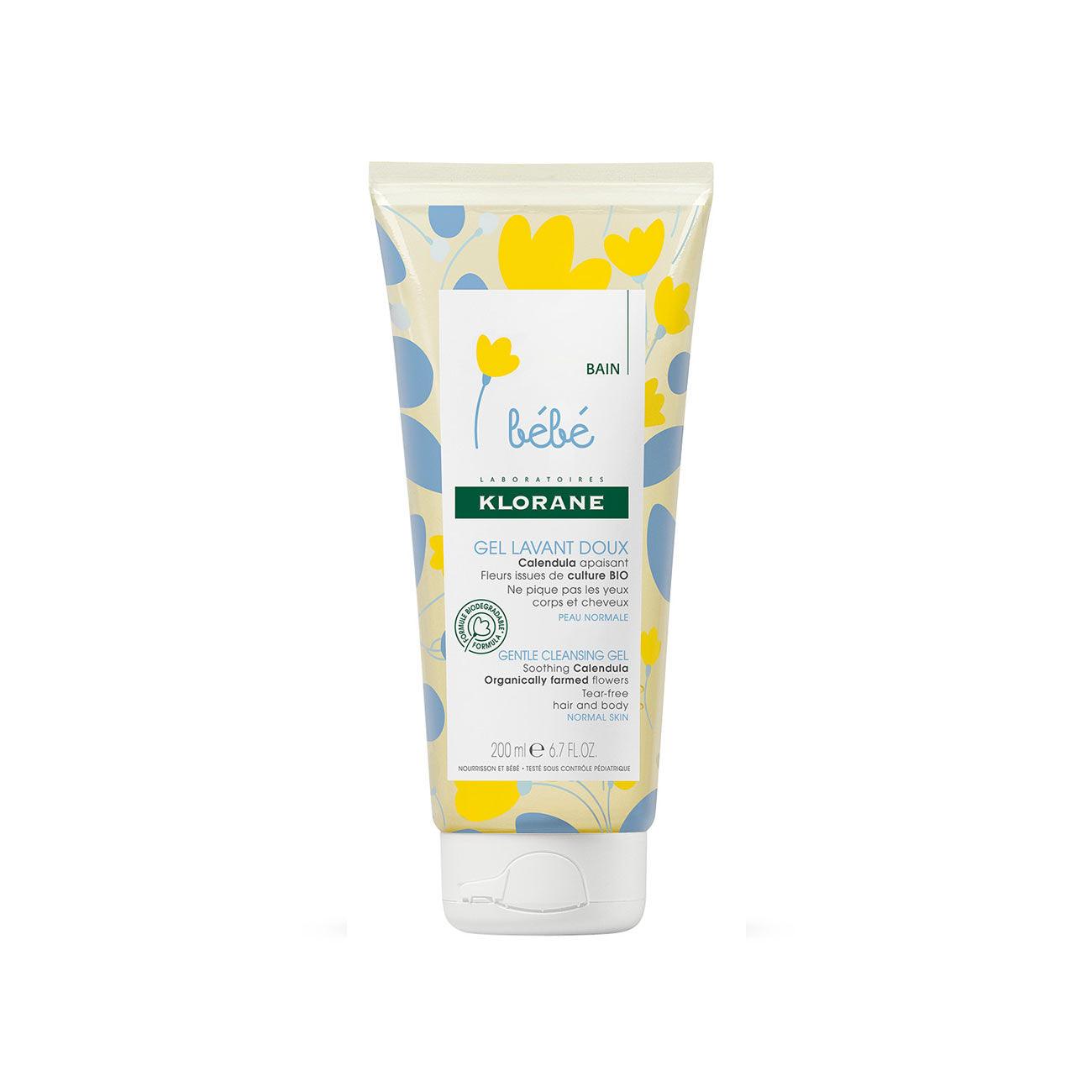 Klorane Bébé Gentle Cleansing Gel with Soothing Calendula from Organically Farmed Flowers - Normal Skin - Skin Society {{ shop.address.country }}