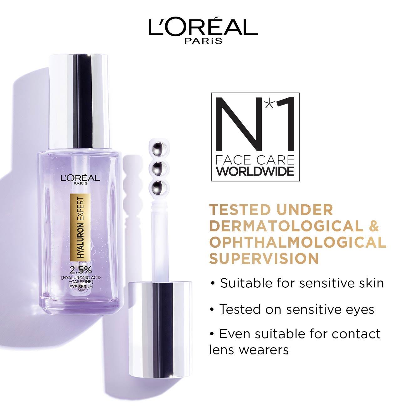 L'Oréal Paris Hyaluron Expert Moisturiser and Anti-Aging Eye Serum with 2.5% Hyaluronic Acid & Caffeine - Skin Society {{ shop.address.country }}