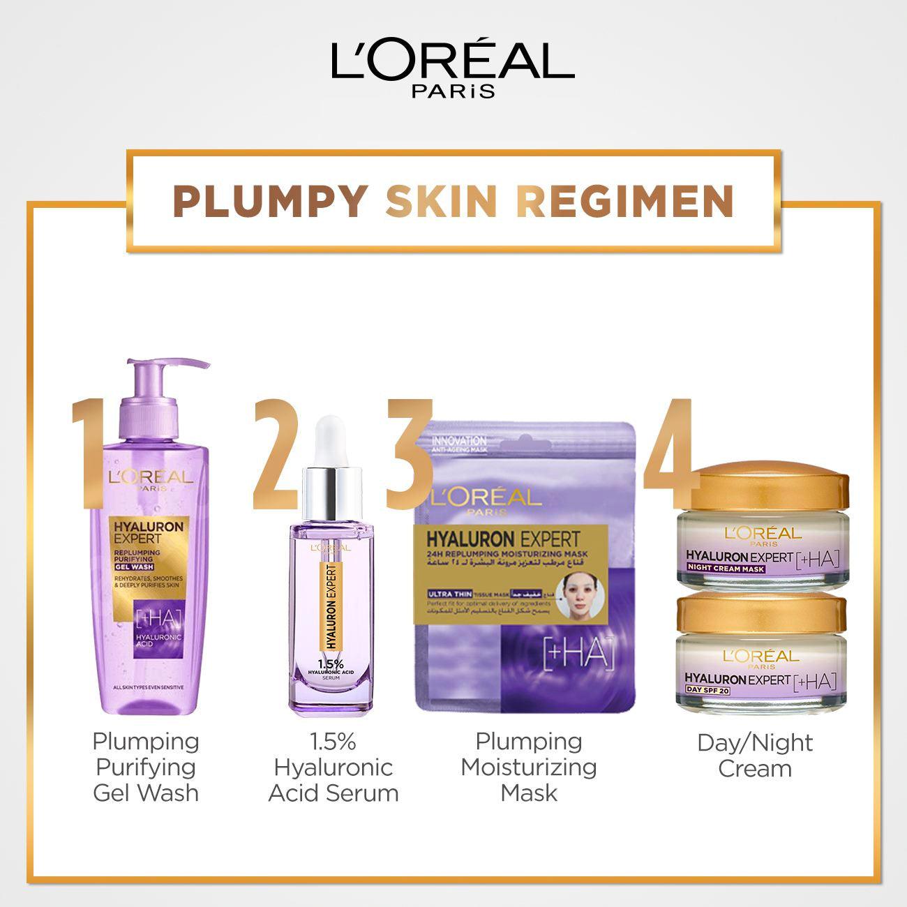 L'Oréal Paris Hyaluron Expert Moisturiser and Anti-Aging Plumping Serum with Hyaluronic Acid - Skin Society {{ shop.address.country }}