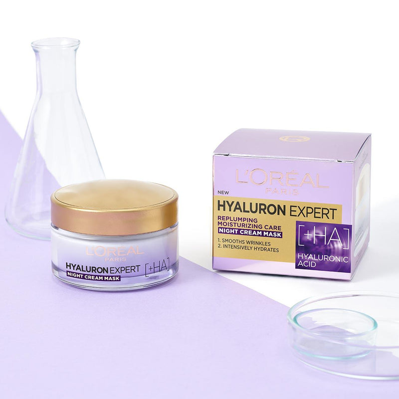 L'Oréal Paris Hyaluron Expert Moisturiser and Plumping Anti-Aging Night Cream with Hyaluronic Acid - Skin Society {{ shop.address.country }}