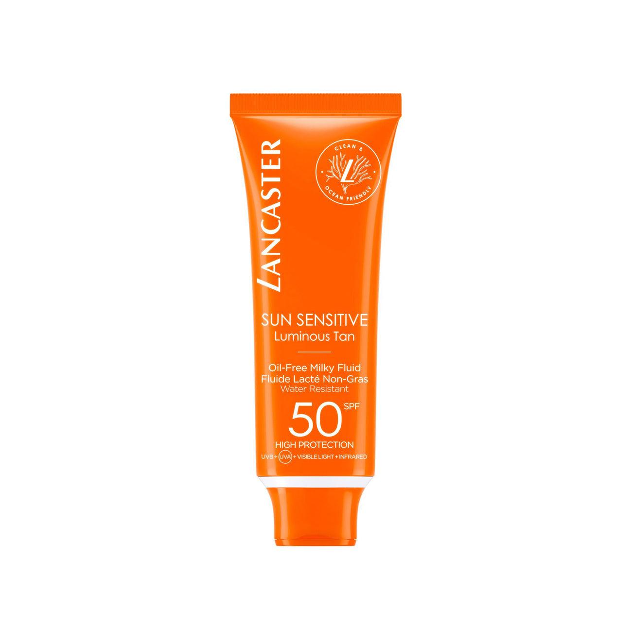 Lancaster Sun Sensitive Luminous Tan Oil-Free Milky Fluid SPF50 - Skin Society {{ shop.address.country }}