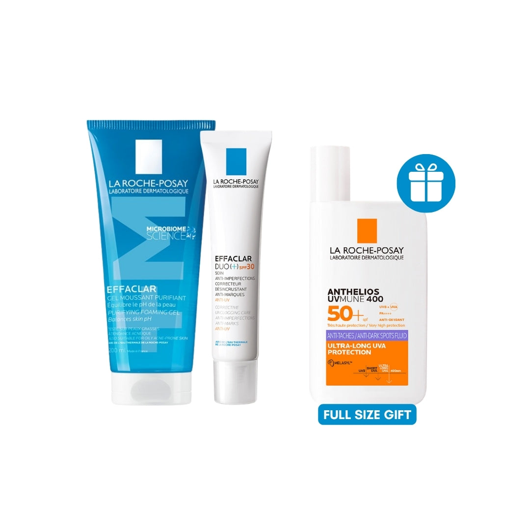 Effaclar Purifying Foaming Gel & Effaclar Duo+M Acne Treatment 40ml For Oily Acne-Prone Skin Offer