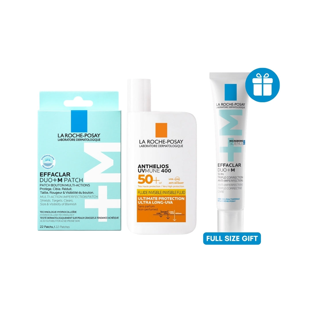 Anthelios UVMune 400 Invisible Fluid SPF 50+ 50ml & Effaclar Duo+M 3H Invisible Pimple Patch Spot Treatment Quantity 1 Size Duo