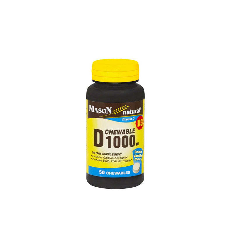 Mason Natural Chewable Vitamin D 1,000 IU - Peach Vanilla Flavor - Skin Society {{ shop.address.country }}