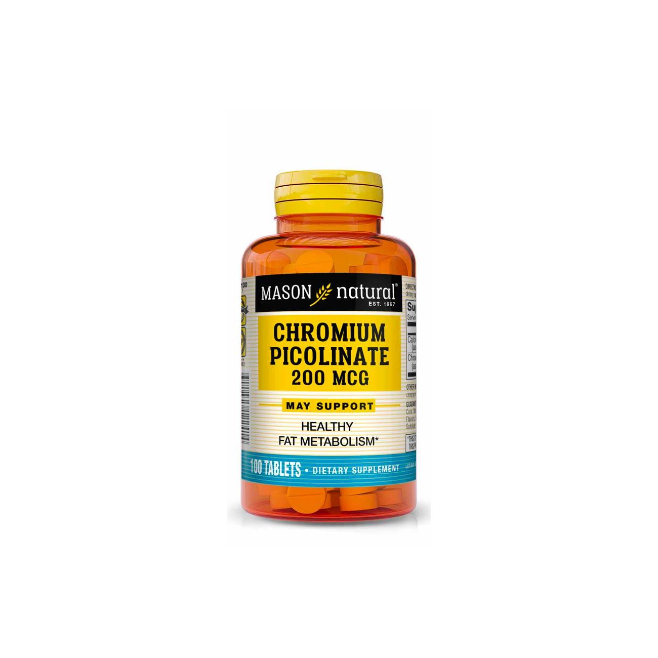 Mason Natural Chromium Picolinate 200mcg - Skin Society {{ shop.address.country }}