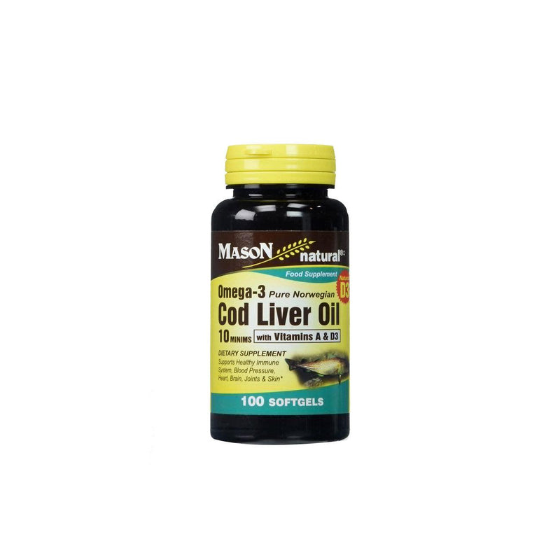 Mason Natural Cod Liver Oil Plus Vitamin A & D3 - Skin Society {{ shop.address.country }}