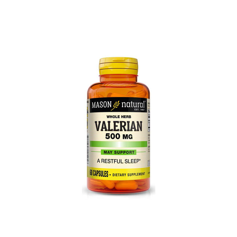 Mason Natural Whole Herb Valerian 500mg - Skin Society {{ shop.address.country }}