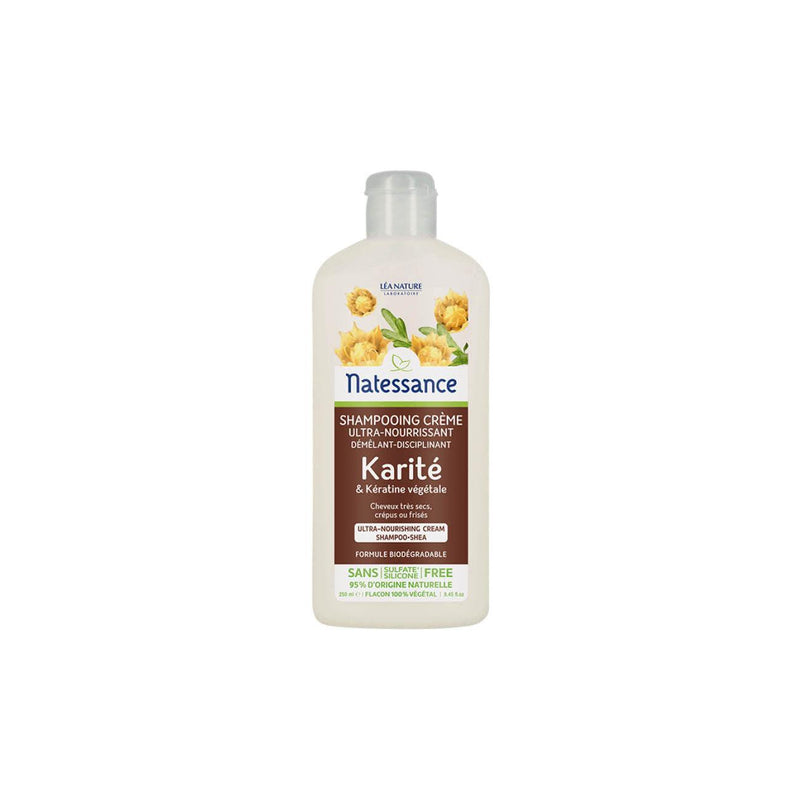 Natessance Karité & Kératine Végétale - Ultra Nourishing Cream Shampoo - Shea - Skin Society {{ shop.address.country }}