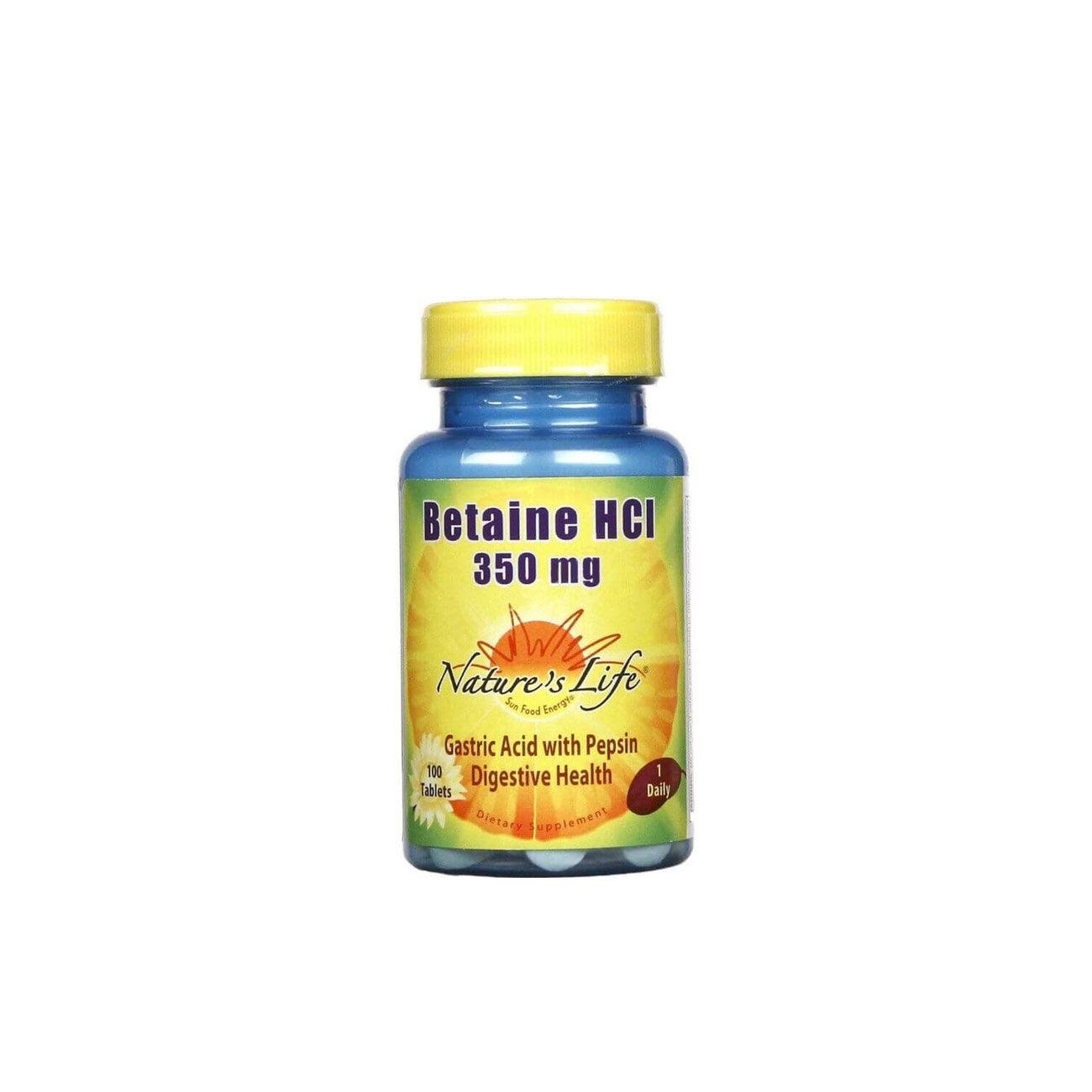Nature's Life Betaine Hcl 350mg - Skin Society {{ shop.address.country }}