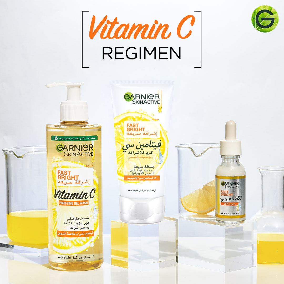 Garnier Fast Bright Vitamin C Brightening Purifying Face Gel Wash