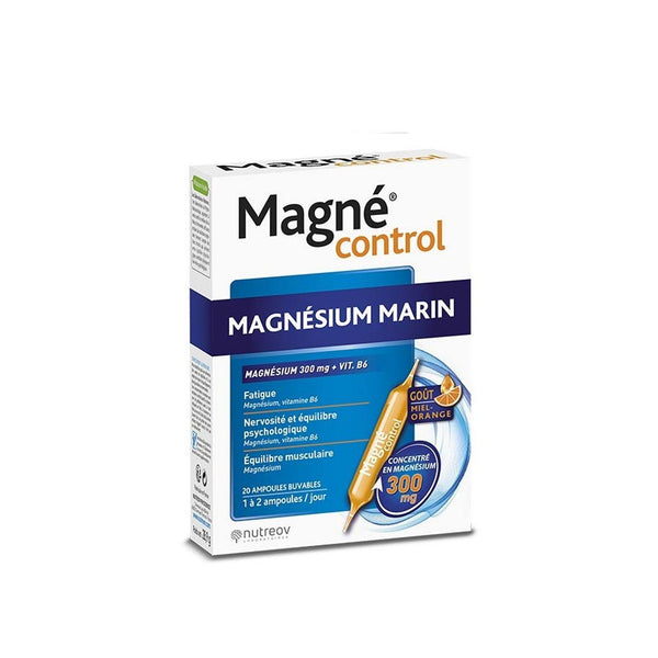 Nutreov Magné Control Marine Magnesium, Vitamin B6 - Box of 20 Ampoules - Skin Society {{ shop.address.country }}