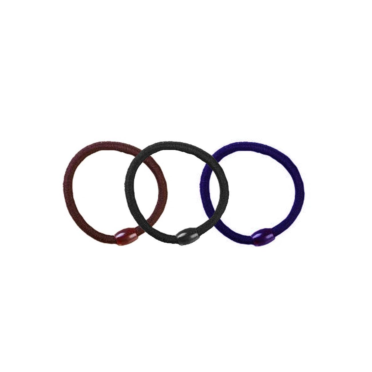 P.N.H. Accessories Hair Ties Black/Brown/Blue - Pack of 3 - Skin Society {{ shop.address.country }}